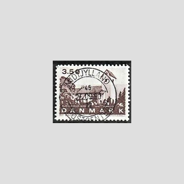 FRIMRKER DANMARK | 1990 - AFA 974 - Jyske landsbykirker - 3,50 Kr. brun - Pragt Stemplet Fjerritslev