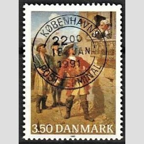 FRIMRKER DANMARK | 1990 - AFA 978 - Tordenskiold 300 ret - 3,50 Kr. flerfarvet - Pragt Stemplet Hrsholm