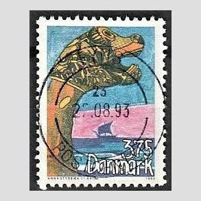 FRIM�RKER DANMARK | 1993 - AFA 1050 - Vindertegning frim�rketegning - 3,75 Kr. flerfarvet - Pragt Stemplet