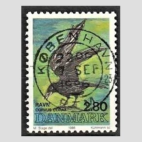 FRIM�RKER DANMARK | 1986 - AFA 864 - Danske fugle - 2,80 Kr. flerfarvet - Pragt Stemplet 