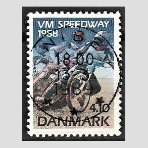 FRIM�RKER DANMARK | 1988 - AFA 914 - WM i Speedway - 4,10 Kr. flerfarvet - Pragt Stemplet Nibe