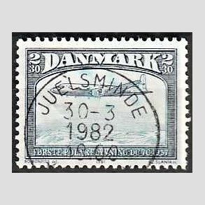 FRIM�RKER DANMARK | 1981 - AFA 740 - Flyvning - 2,30 Kr. sortbl�/bl� - Lux Stemplet Juelsminde