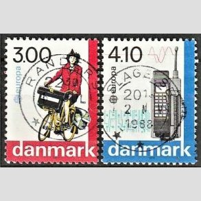 FRIM�RKER DANMARK | 1988 - AFA 911,912 - Europam�rker - 3,00 + 4,10 Kr. flerfarvet - Stemplet