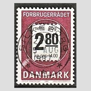 FRIM�RKER DANMARK | 1987 - AFA 878 - Forbrugerr�det 40 �r. - 2,80 Kr. lilla/sort - Pragt Stemplet Silkeborg