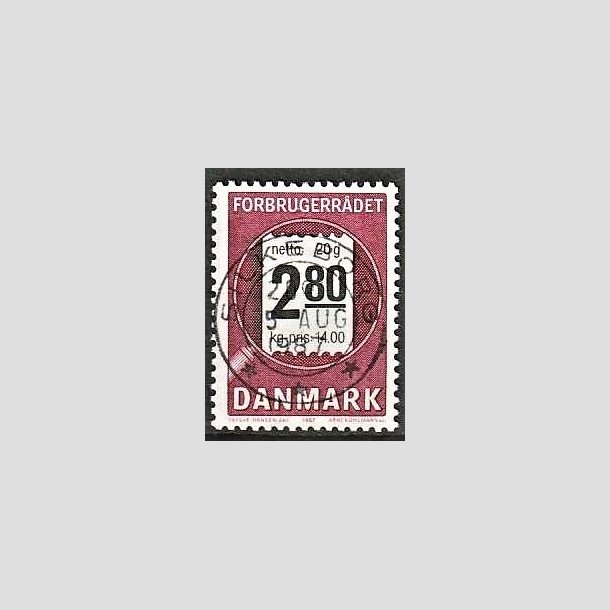 FRIMRKER DANMARK | 1987 - AFA 878 - Forbrugerrdet 40 r. - 2,80 Kr. lilla/sort - Pragt Stemplet Silkeborg