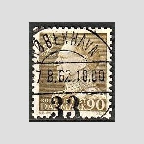 FRIMRKER DANMARK | 1961-62 - AFA 401 - Fr. IX 90 re olivgrn - Lux Stemplet 