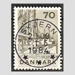 FRIM�RKER DANMARK | 1978 - AFA 664 - Dansk fiskeri - 70 �re olivengr�n - Pragt Stemplet Skjern