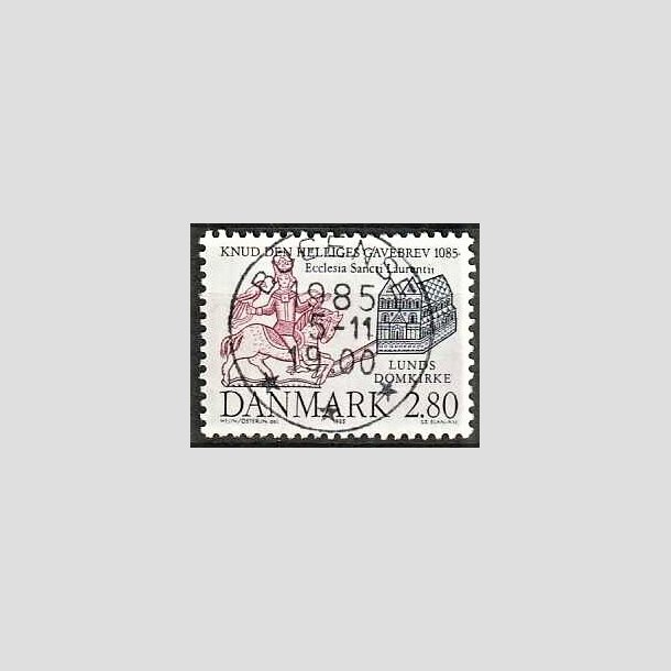 FRIMRKER DANMARK | 1985 - AFA 834 - Domkirken i Lund - 2,80 Kr. mrkbl/lilla - Pragt Stemplet Bogense