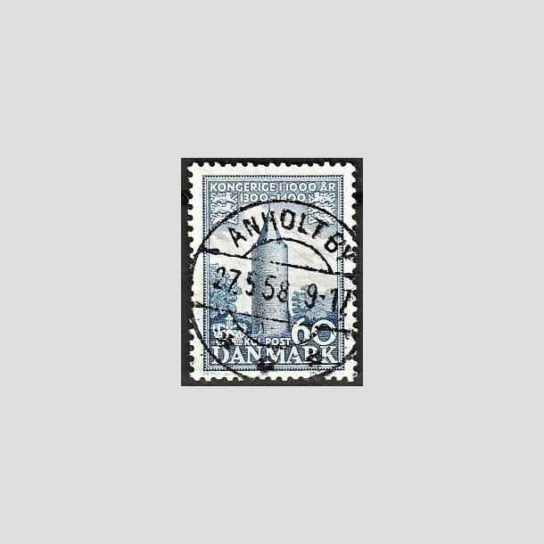 FRIMRKER DANMARK | 1953-56 - AFA 350 - Kongeriget 1000 r - 60 re bl - Pragt Stemplet Anholt By