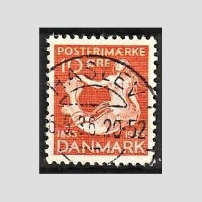 FRIM�RKER DANMARK | 1935 - AFA 225 - H. C. Andersen 10 �re orange - Lux Stemplet Haslev