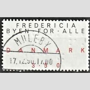 FRIMRKER DANMARK | 1990 - AFA 979 - Byen for alle - 3,50 Kr. sort/rd - Lux Stemplet
