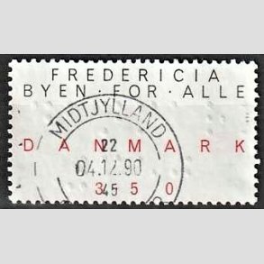 FRIMRKER DANMARK | 1990 - AFA 979 - Byen for alle - 3,50 Kr. sort/rd - Lux Stemplet