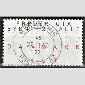 FRIMRKER DANMARK | 1990 - AFA 979 - Byen for alle - 3,50 Kr. sort/rd - Lux Stemplet
