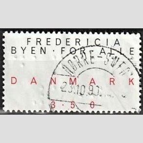 FRIMRKER DANMARK | 1990 - AFA 979 - Byen for alle - 3,50 Kr. sort/rd - Lux Stemplet