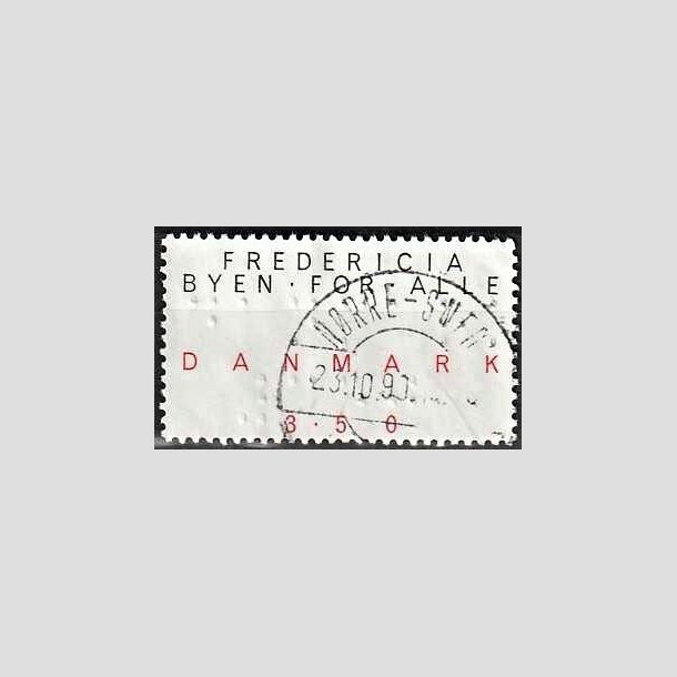 FRIMRKER DANMARK | 1990 - AFA 979 - Byen for alle - 3,50 Kr. sort/rd - Lux Stemplet