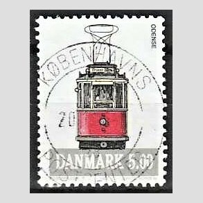 FRIM�RKER DANMARK | 1994 - AFA 1072 - Sporvogne - 5,00 Kr. flerfarvet - Pragt Stemplet