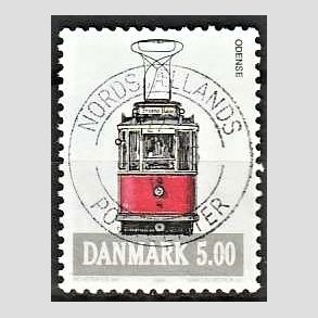 FRIM�RKER DANMARK | 1994 - AFA 1072 - Sporvogne - 5,00 Kr. flerfarvet - Pragt Stemplet