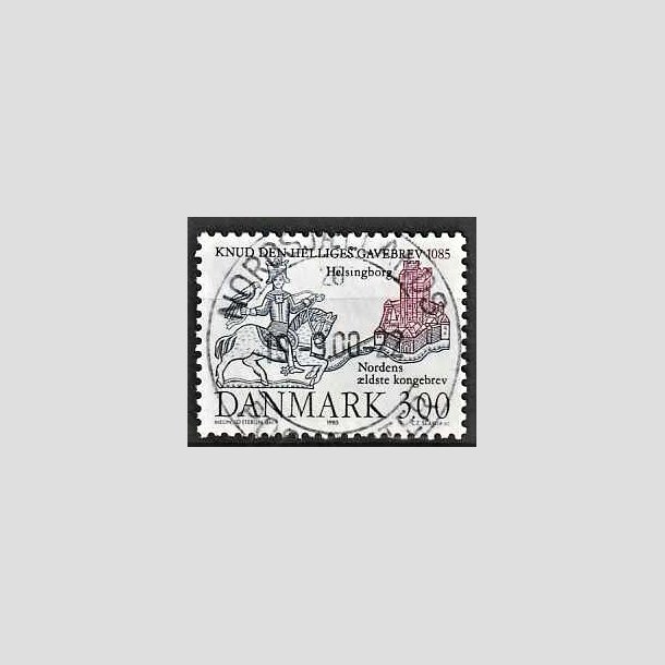 FRIMRKER DANMARK | 1985 - AFA 835 - Domkirken i Lund - 3,00 Kr. mrkbl/lilla - Pragt Stemplet