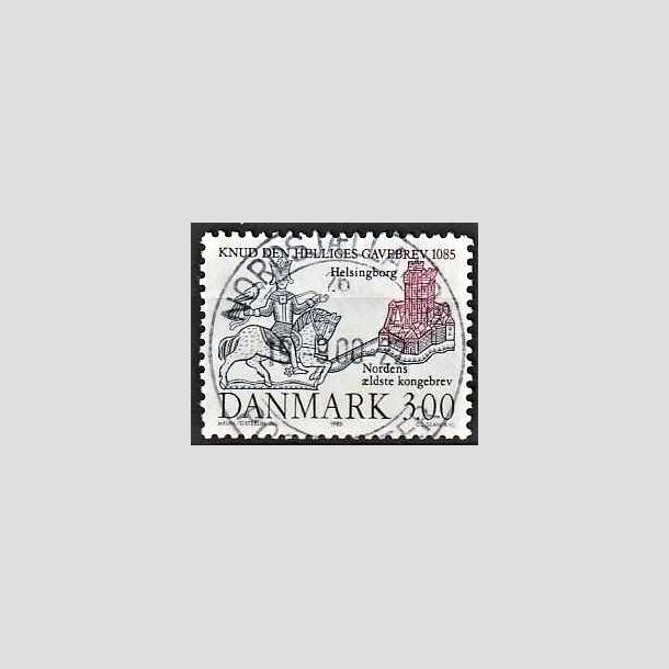 FRIMRKER DANMARK | 1985 - AFA 835 - Domkirken i Lund - 3,00 Kr. mrkbl/lilla - Pragt Stemplet