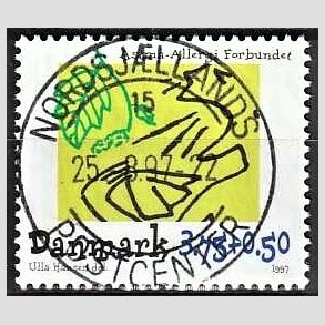 FRIMRKER DANMARK | 1997 - AFA 1146 - Astma-Allergi Forbundet - 3,75 + 0,50 Kr. flerfarvet - Pragt Stemplet