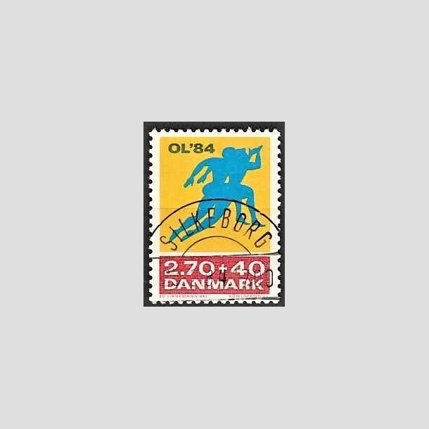 FRIMRKER DANMARK | 1984 - AFA 798 - Olympiske Lege 1984 - 2,70 Kr. + 40 re gul/rd/bl - Pragt Stemplet Silkeborg