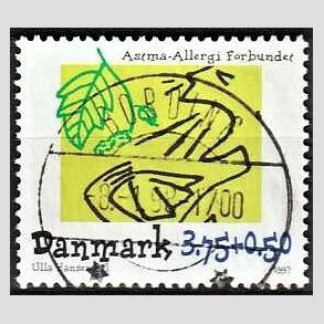 FRIMRKER DANMARK | 1997 - AFA 1146 - Astma-Allergi Forbundet - 3,75 + 0,50 Kr. flerfarvet - Pragt Stemplet Bording