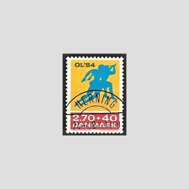 FRIMRKER DANMARK | 1984 - AFA 798 - Olympiske Lege 1984 - 2,70 Kr. + 40 re gul/rd/bl - Pragt Stemplet Herning