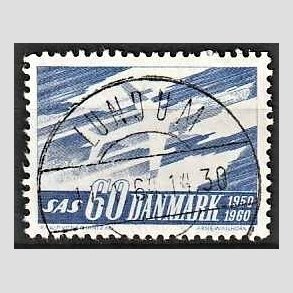 FRIM�RKER DANMARK | 1961 - AFA 391 - SAS 10 �rs jubil�um - 60 �re bl� - Lux Stemplet Lundum