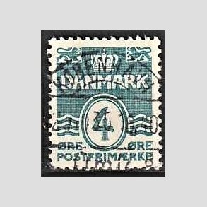 FRIM�RKER DANMARK | 1937-40 - AFA 198a - B�lgelinie 4 �re bl� - Lux Stemplet K�benhavn
