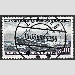 FRIM�RKER DANMARK | 1984 - AFA 811 - Fiskeri og s�fart - 3,30 Kr. sortbl�/violet - Pragt Stemplet Esbjerg