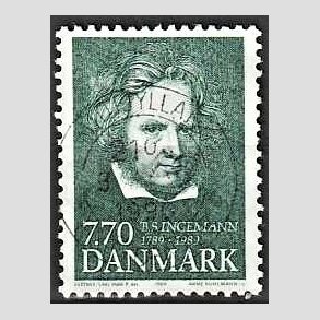FRIM�RKER DANMARK | 1989 - AFA 945 - B. S. Ingemann - 7,70 Kr. gr�n - Pragt Stemplet 
