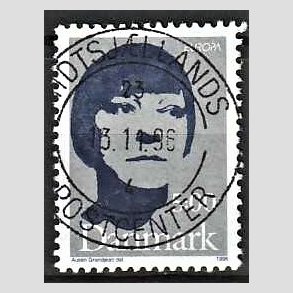FRIM�RKER DANMARK | 1996 - AFA 1117 - Ber�mte kvinder - 5,00 kr. gr�/m�rkbl� - Pragt Stemplet