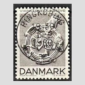 FRIM�RKER DANMARK | 1979 - AFA 684 - Vikingetiden - 1,10 Kr. brun - Pragt Stemplet Ringk�bing