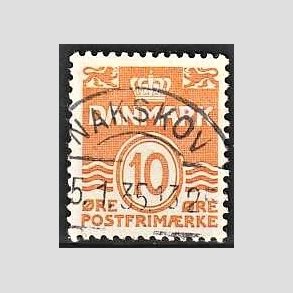 FRIM�RKER DANMARK | 1933 - AFA 202 - B�lgelinie 10 �re orange type IA - Lux Stemplet Nakskov