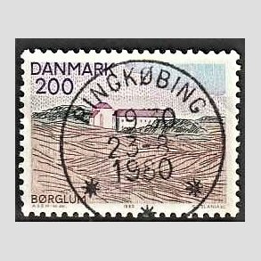 FRIM�RKER DANMARK | 1980 - AFA 702 - Nord for Limfjorden - 200 �re flerfarvet - Pragt Stemplet Ringk�bing