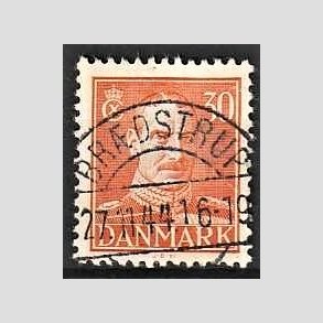 FRIMRKER DANMARK | 1942-44 - AFA 278 - Chr. X 30 re orange - Lux Stemplet Brdstrup