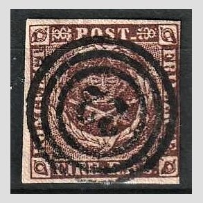 FRIMRKER DANMARK | 1853 - AFA 1 - 4 R.B.S IIa sortbrun - Thiele II - Stemplet