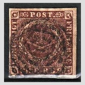 FRIMRKER DANMARK | 1852 - AFA 1 - 4 R.B.S Ia rdbrun - Thiele I - Stemplet