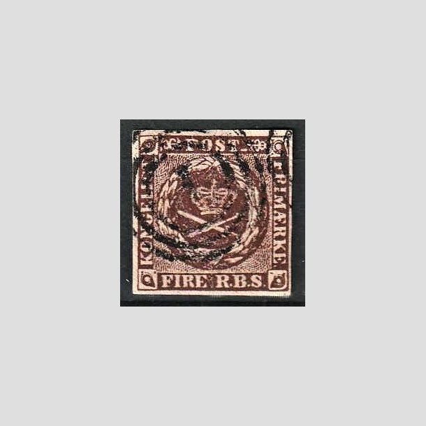 FRIMRKER DANMARK | 1853 - AFA 1 - 4 R.B.S IIa sortbrun - Thiele II - Stemplet