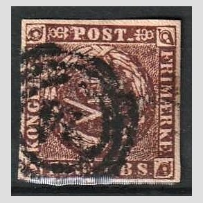 FRIMRKER DANMARK | 1853 - AFA 1 - 4 R.B.S IIb mrk rdbrun - Thiele II - Stemplet