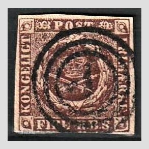 FRIMRKER DANMARK | 1853 - AFA 1 - 4 R.B.S IIa sortbrun - Thiele II - Stemplet