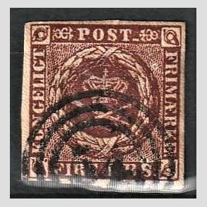 FRIMRKER DANMARK | 1853 - AFA 1 - 4 R.B.S IIb mrk rdbrun - Thiele II - Stemplet