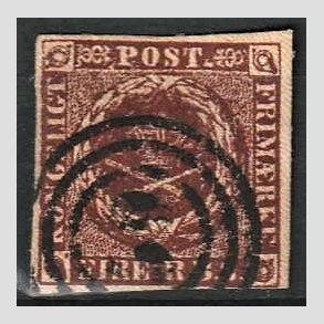 FRIMRKER DANMARK | 1853 - AFA 1 - 4 R.B.S IIb mrk rdbrun - Thiele II - Stemplet
