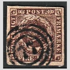 FRIMRKER DANMARK | 1853 - AFA 1 - 4 R.B.S IIa sortbrun - Thiele II - Stemplet