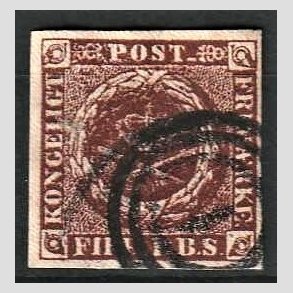 FRIMRKER DANMARK | 1853 - AFA 1 - 4 R.B.S IIb mrk rdbrun - Thiele II - Stemplet