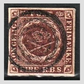FRIMRKER DANMARK | 1853 - AFA 1 - 4 R.B.S IIb mrk rdbrun - Thiele II - Stemplet