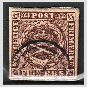 FRIMRKER DANMARK | 1853 - AFA 1 - 4 R.B.S IIa sortbrun - Thiele II - Stemplet