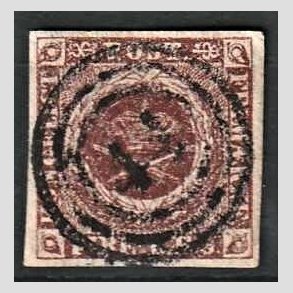 FRIMRKER DANMARK | 1853 - AFA 1 - 4 R.B.S IIa sortbrun - Thiele II - Stemplet