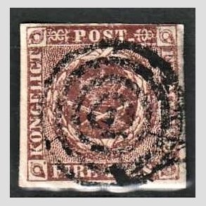 FRIMRKER DANMARK | 1853 - AFA 1 - 4 R.B.S IIa sortbrun - Thiele II - Stemplet