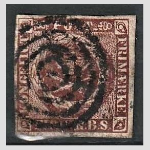 FRIMRKER DANMARK | 1853 - AFA 1 - 4 R.B.S IIa sortbrun - Thiele II - Stemplet